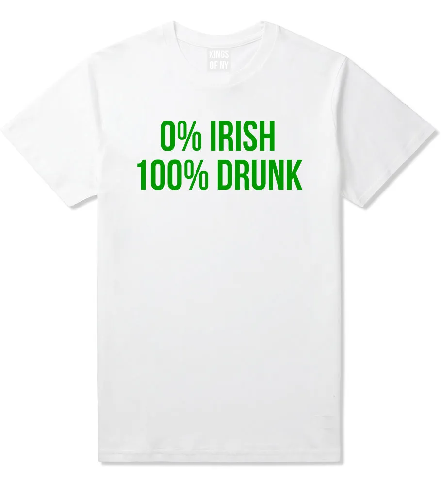 0% Irish 100% Drunk Funny St Patricks Day Mens T-Shirt