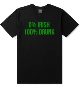 0% Irish 100% Drunk Funny St Patricks Day Mens T-Shirt