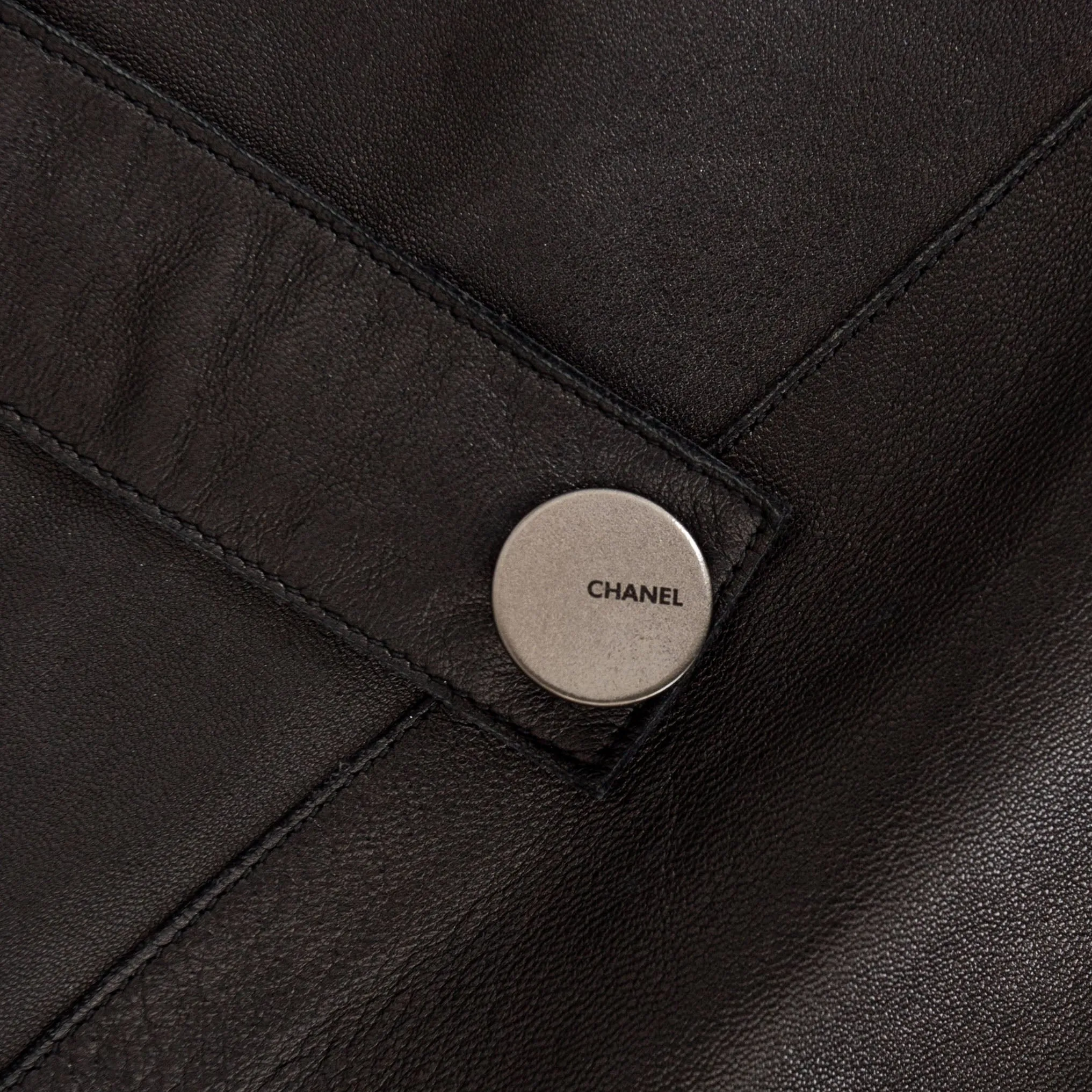 1999 Black Leather Back Strap Wrap Skirt