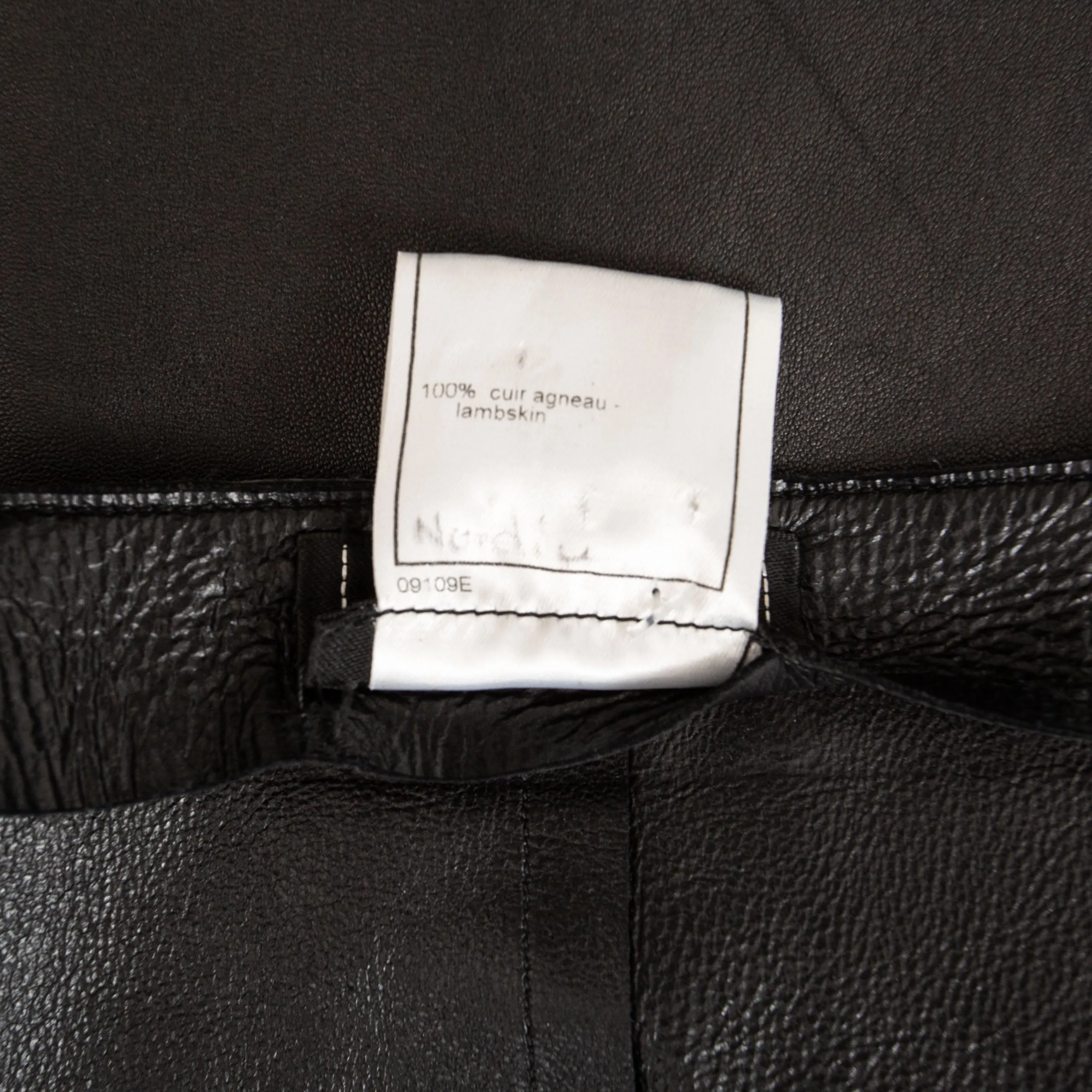 1999 Black Leather Back Strap Wrap Skirt