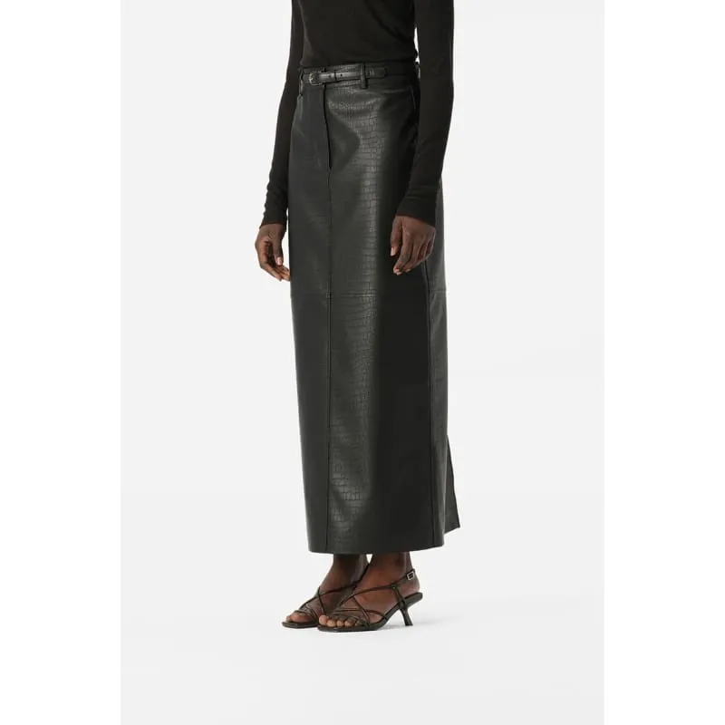 Akari Skirt | Black Croc