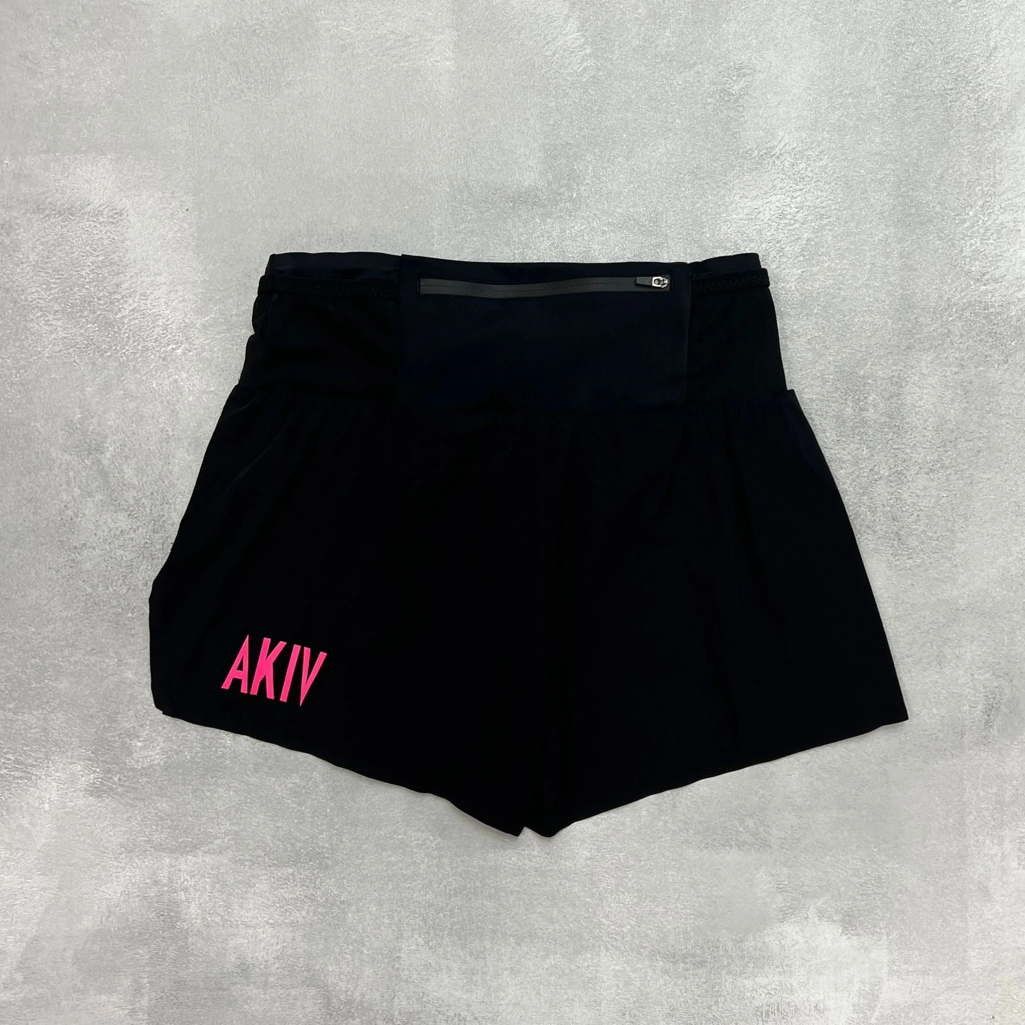 AKIV 2-in-1 Trail Running Shorts Pink Logo Women | Inner Tight | Black