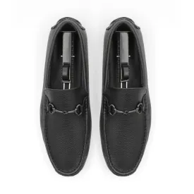 All-Black Horse Bit Buckled Moccasins