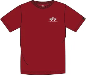 Alpha Industries Basic T Small Logo T-shirt, red and white