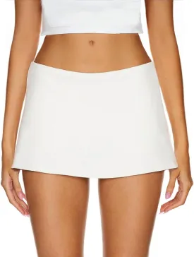 AnotherChill Women's Low Waist Micro Mini Skorts Skirts with Built-in Shorts Stretch Black Skirt Basic Summer Outfits