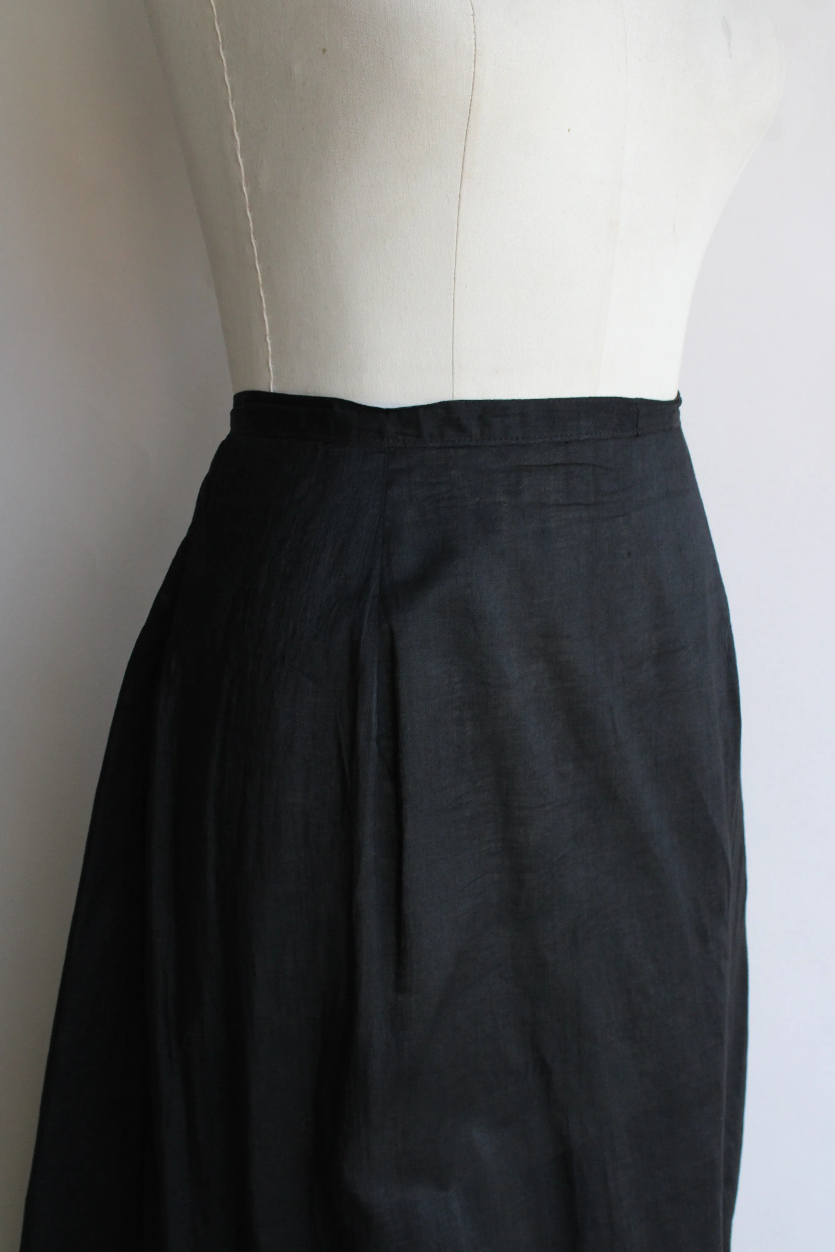 Antique Edwardian Black Mourning Skirt or Petticoat