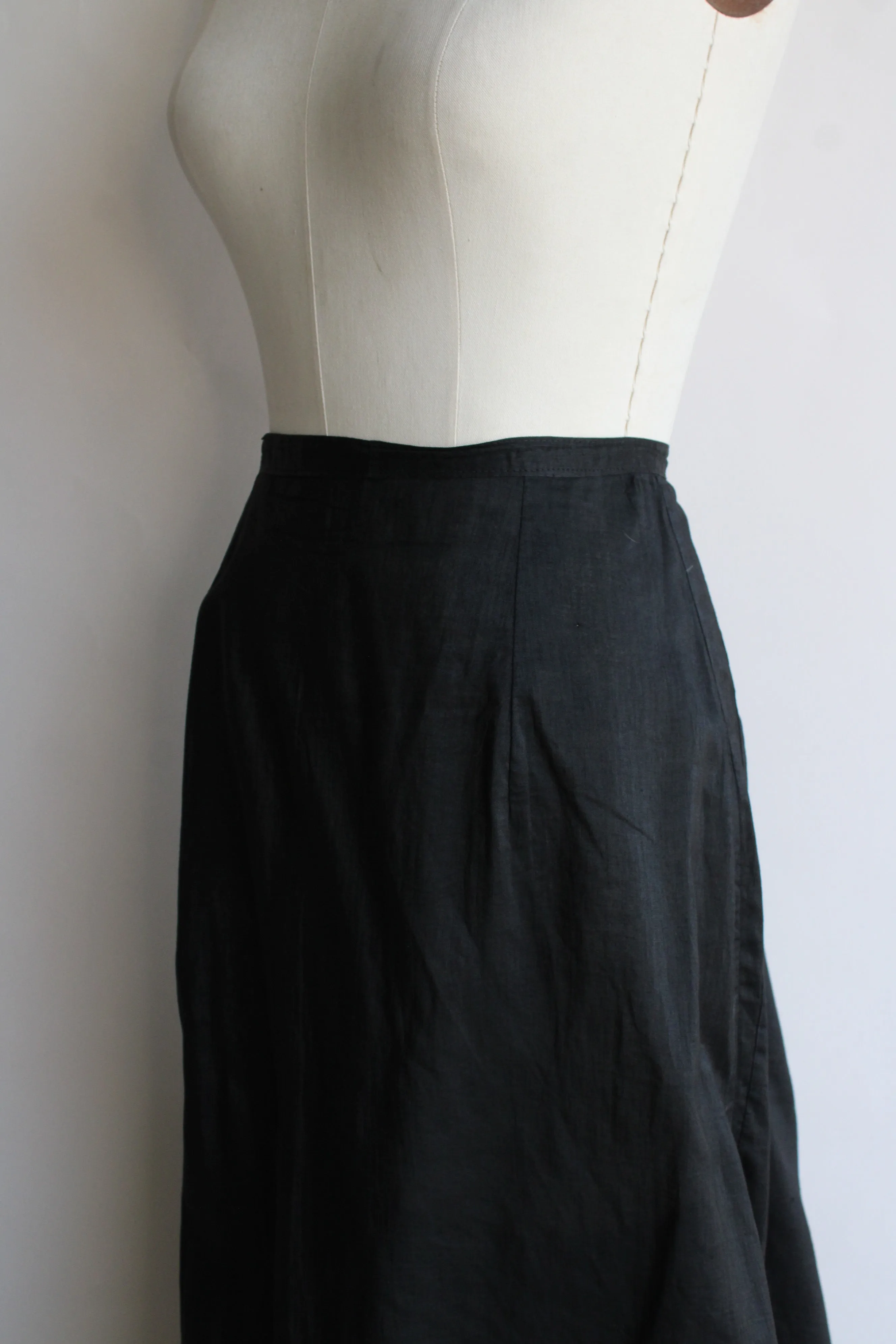 Antique Edwardian Black Mourning Skirt or Petticoat