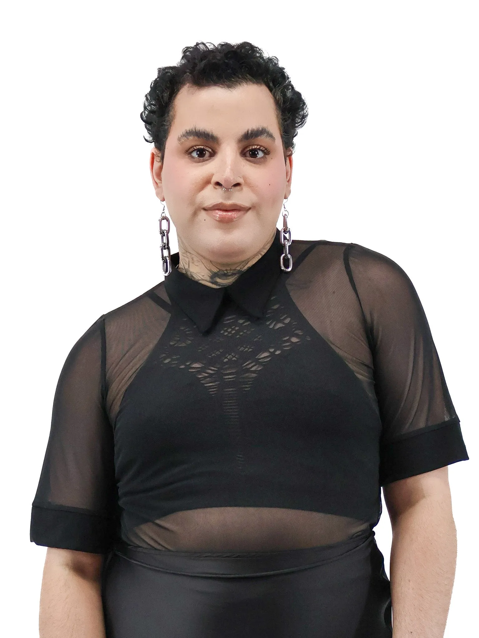 Apathy Mesh Collared Top FOXBLOOD