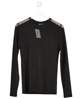 ASOS Black Long Sleeve Mesh Top UK M