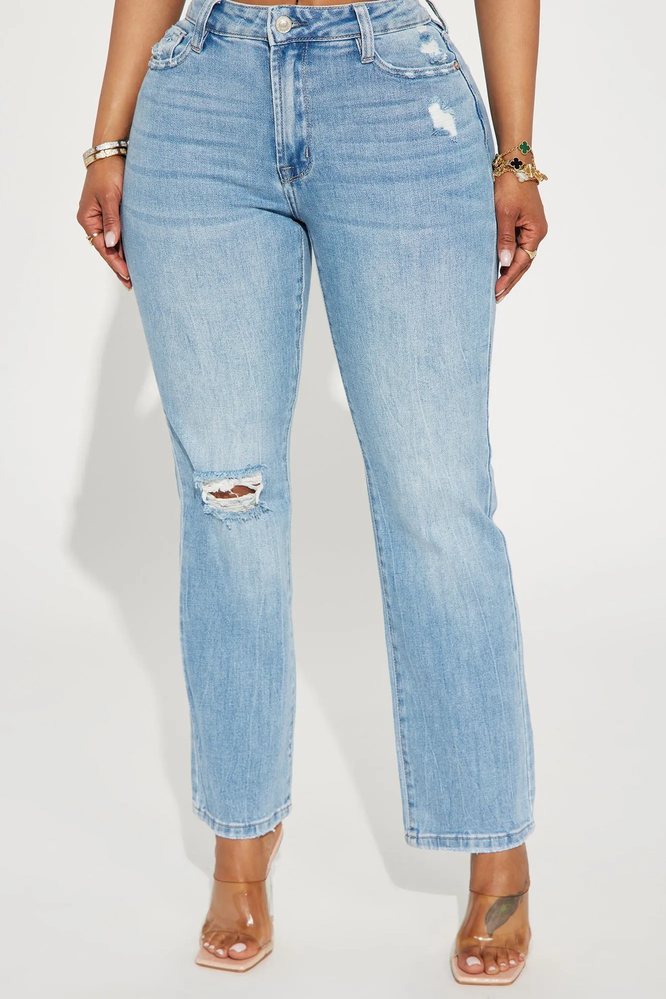 Before You Know It Stretch Straight Leg Jeans - Medium Wash