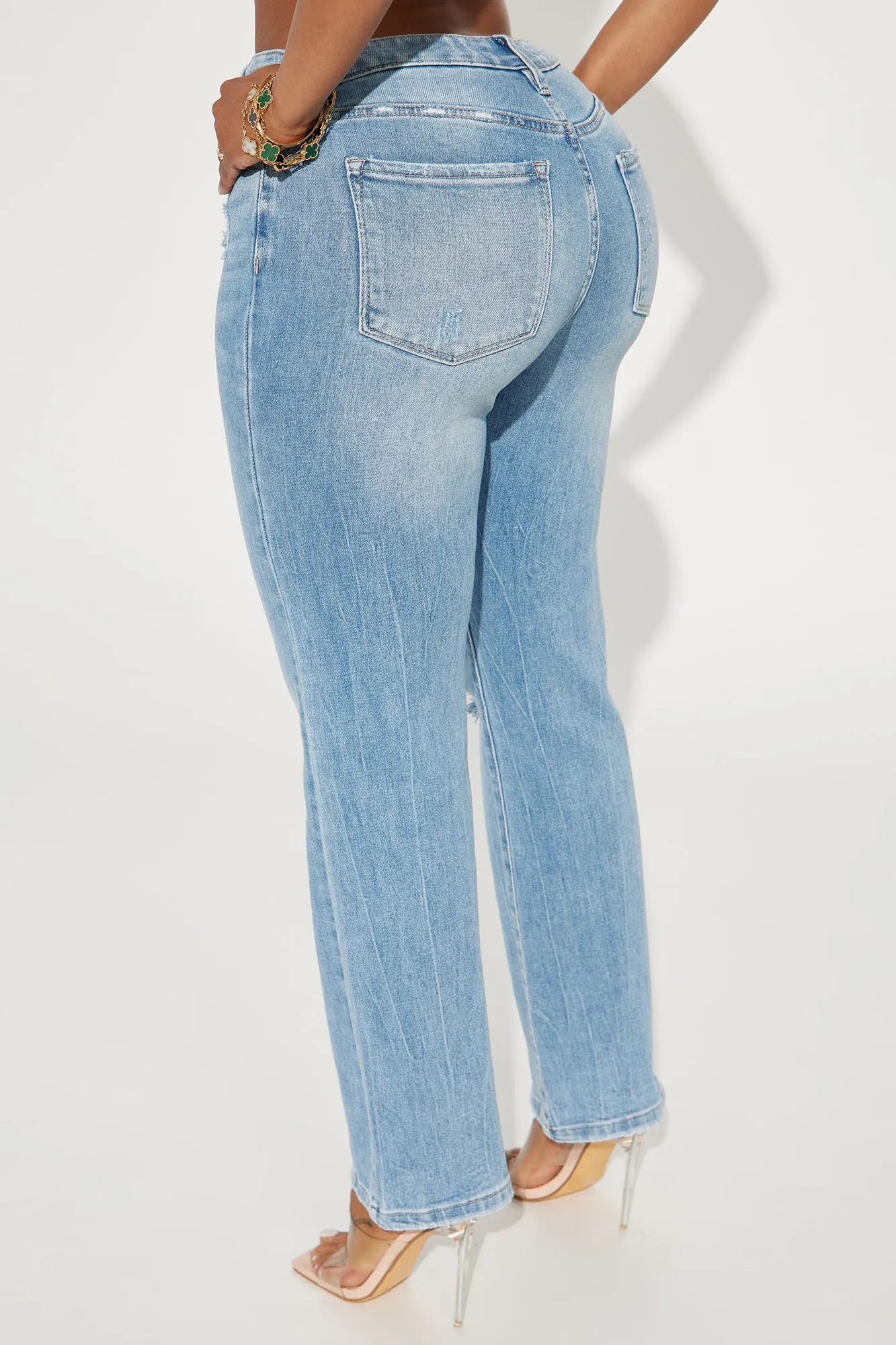 Before You Know It Stretch Straight Leg Jeans - Medium Wash