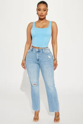 Before You Know It Stretch Straight Leg Jeans - Medium Wash