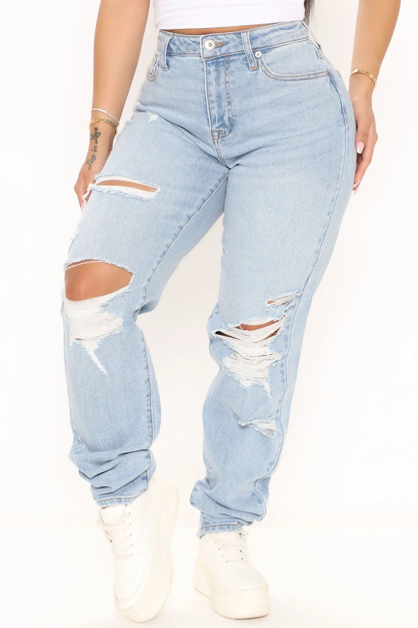 Better Than Your Last Ripped Straight Leg Jeans - Medium Blue Wash