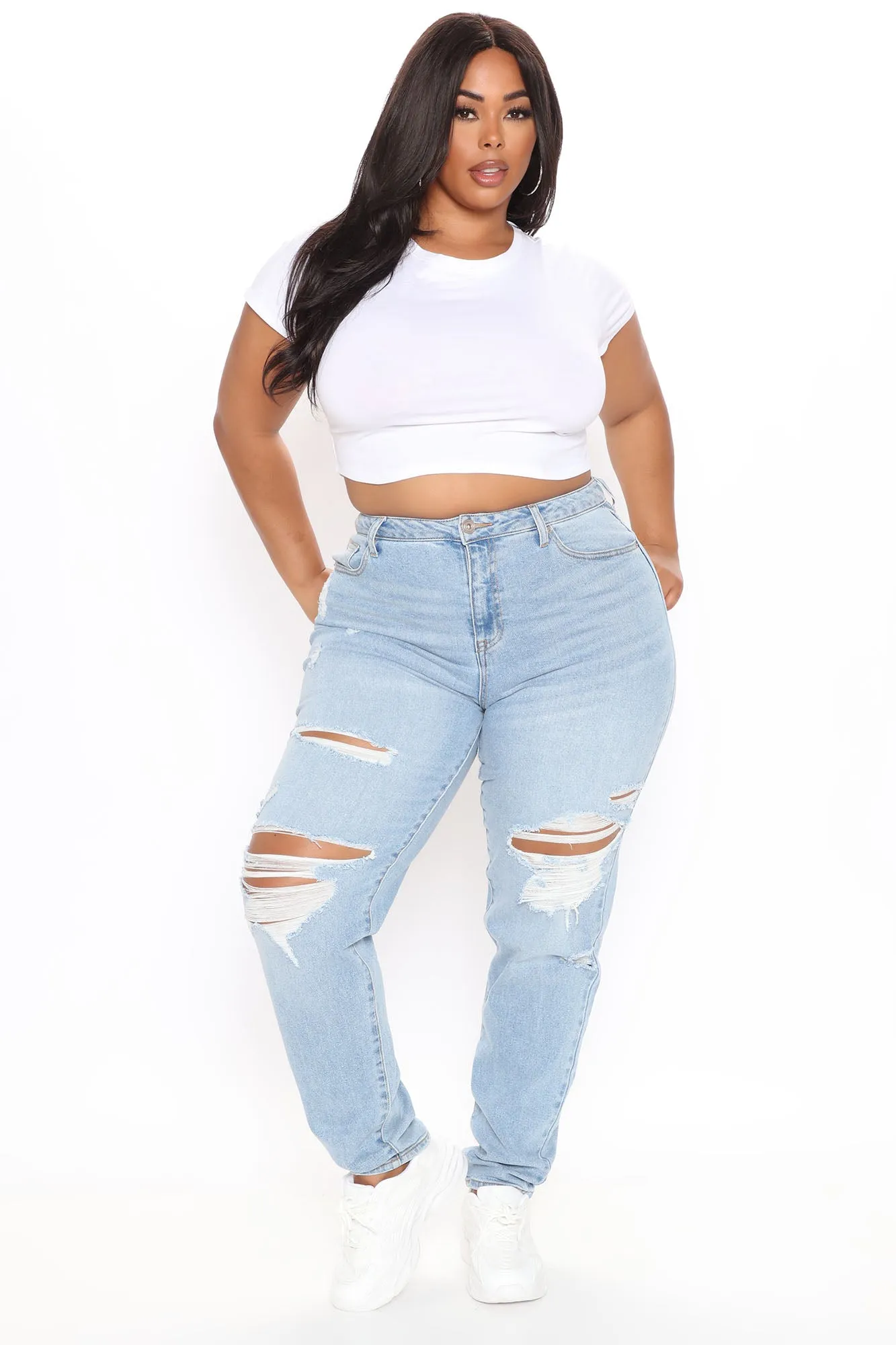 Better Than Your Last Ripped Straight Leg Jeans - Medium Blue Wash