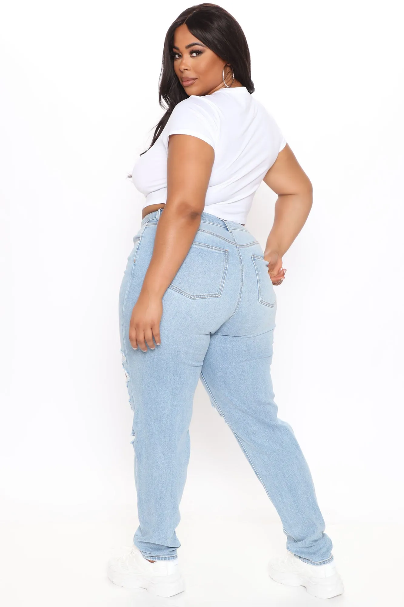 Better Than Your Last Ripped Straight Leg Jeans - Medium Blue Wash