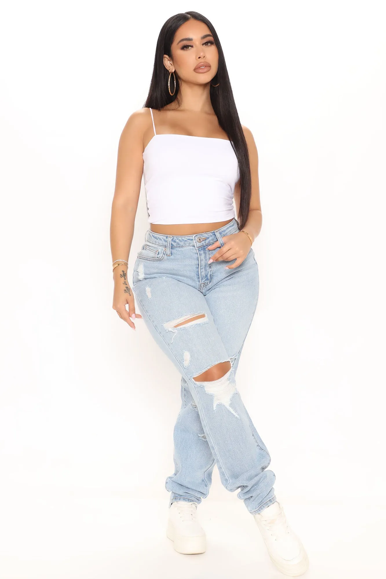 Better Than Your Last Ripped Straight Leg Jeans - Medium Blue Wash