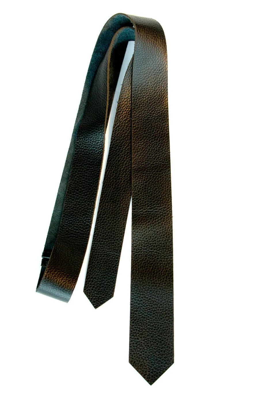 Black Leather Necktie, automotive leather tie.