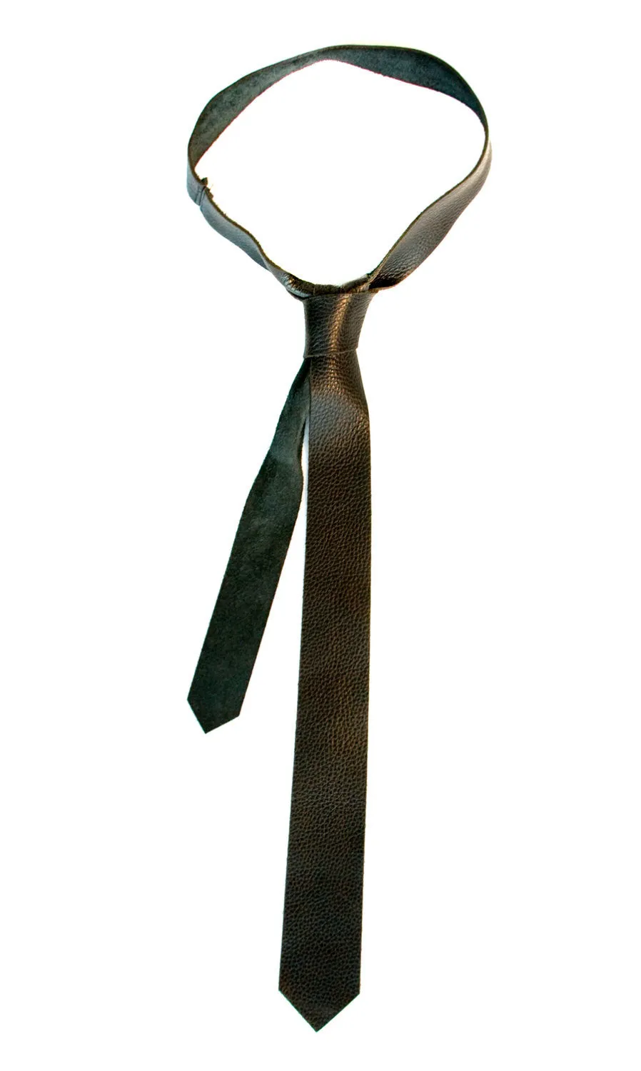 Black Leather Necktie, automotive leather tie.