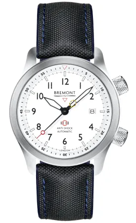BM Watch MBII White Blue Barrel Closed Case Back