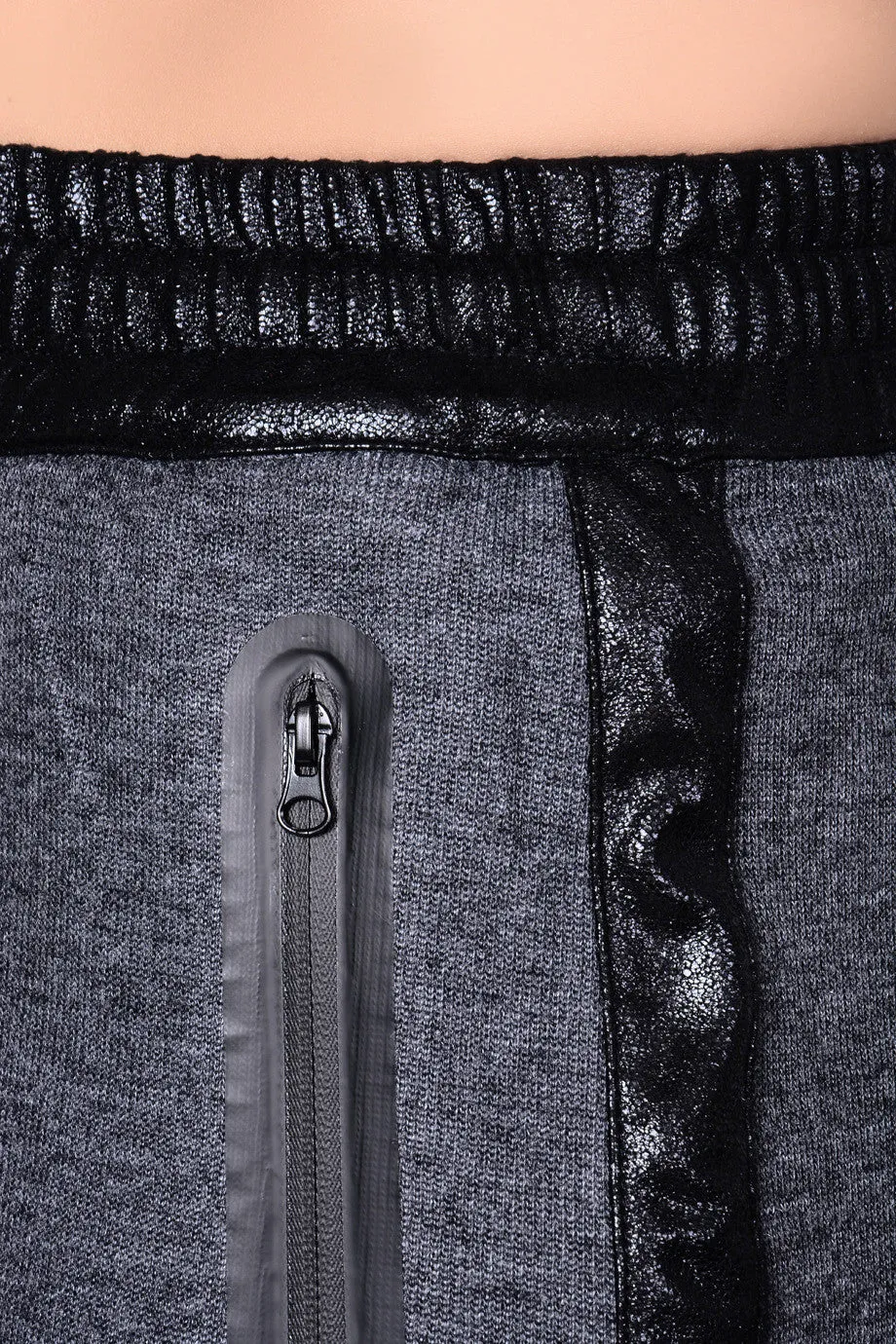 C BLOCK PIA Grey Elastic Drawstring Skirt