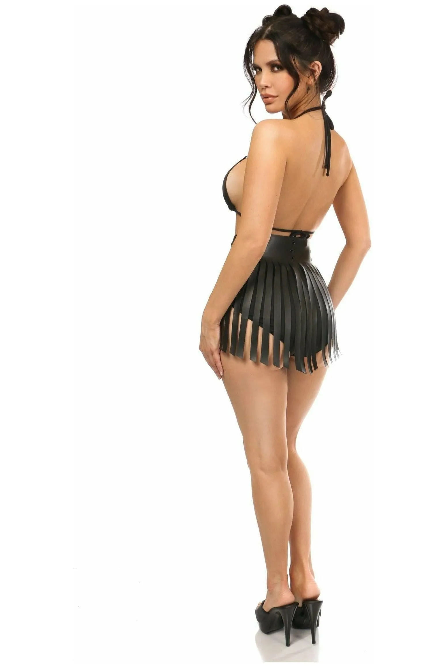Candy Collection - Black/Black Fringe Skirt