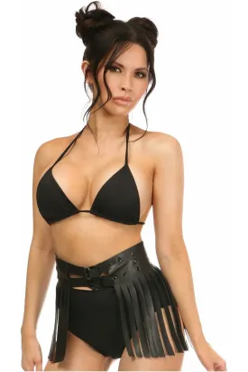 Candy Collection - Black/Black Fringe Skirt
