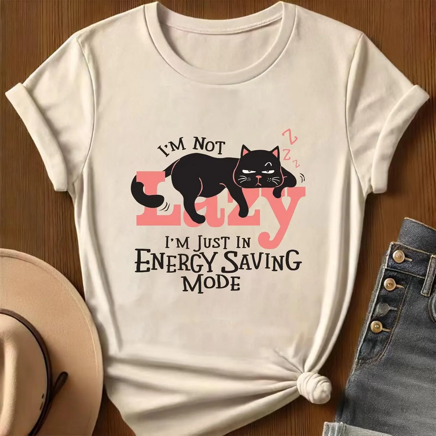 Cat for Women Tshirts Funny Black Cat Graphic Casual Cat Crewneck Holiday Vintage Graphic Tees Casual Tops