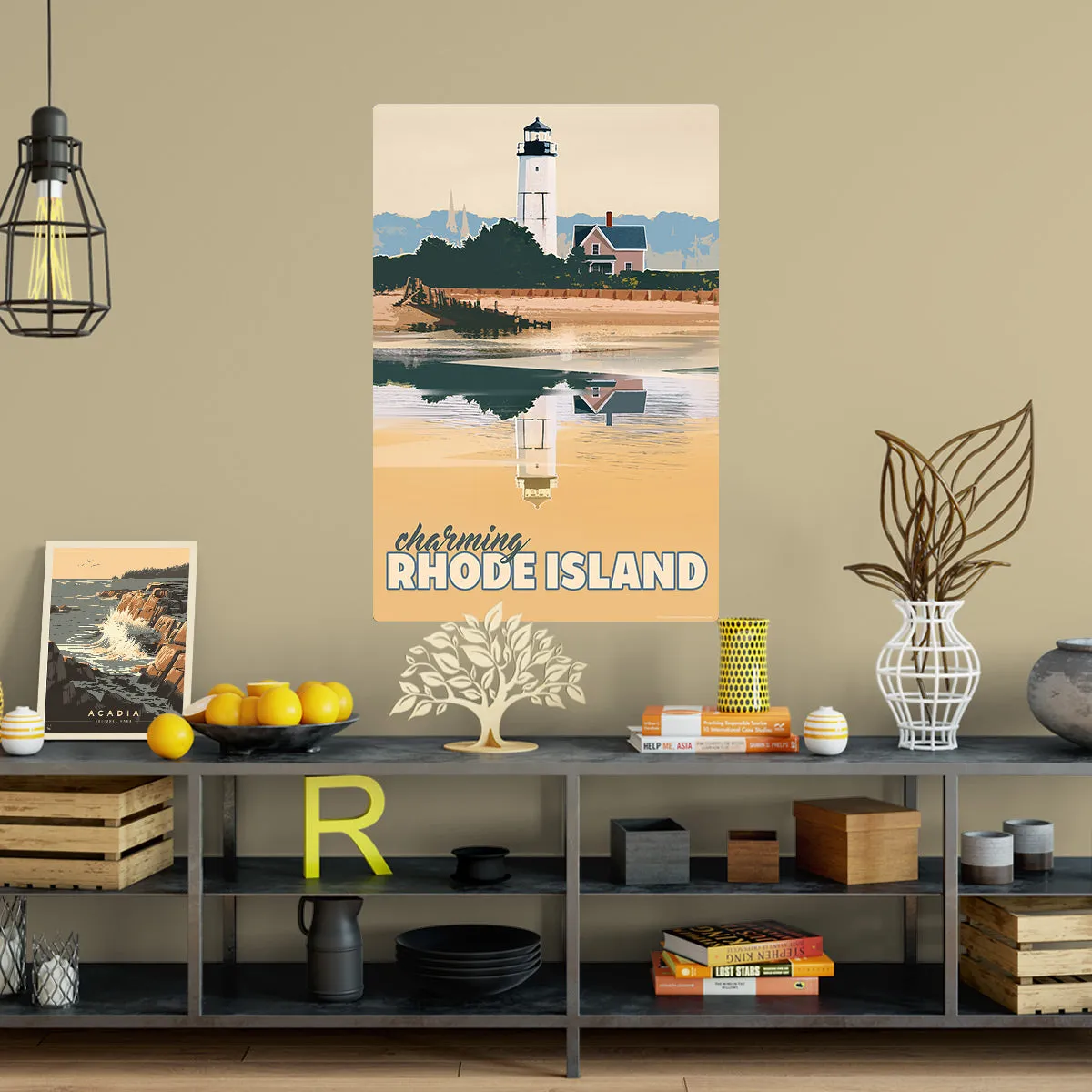 Charming Rhode Island Lighthouse State Travel Decal