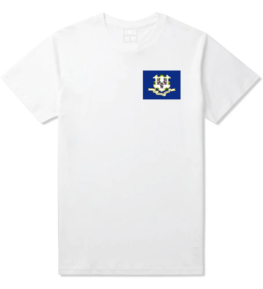 Connecticut State Flag CT Chest Mens T-Shirt