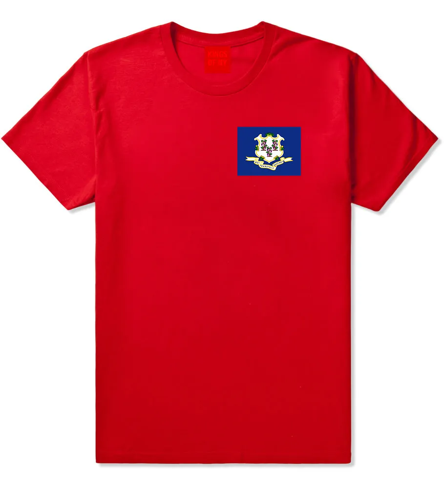 Connecticut State Flag CT Chest Mens T-Shirt