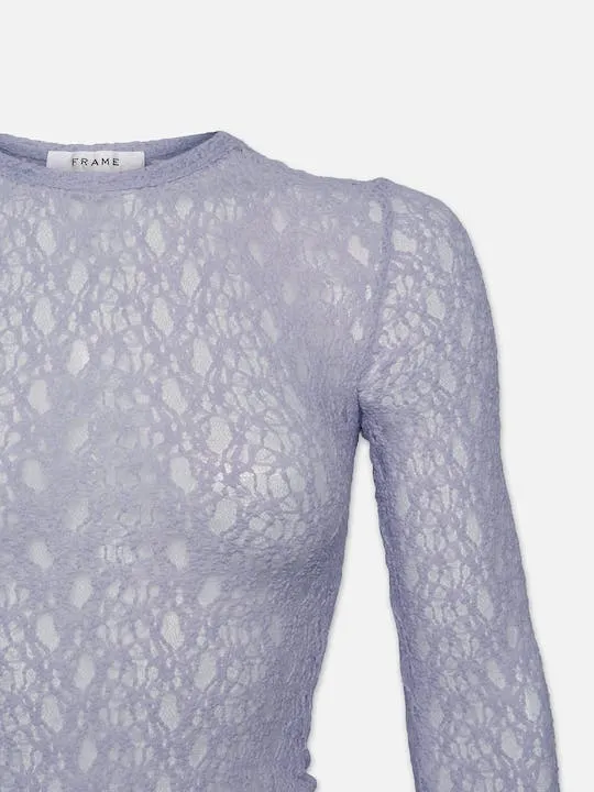 Crewneck Mesh Long Sleeve | Lilac