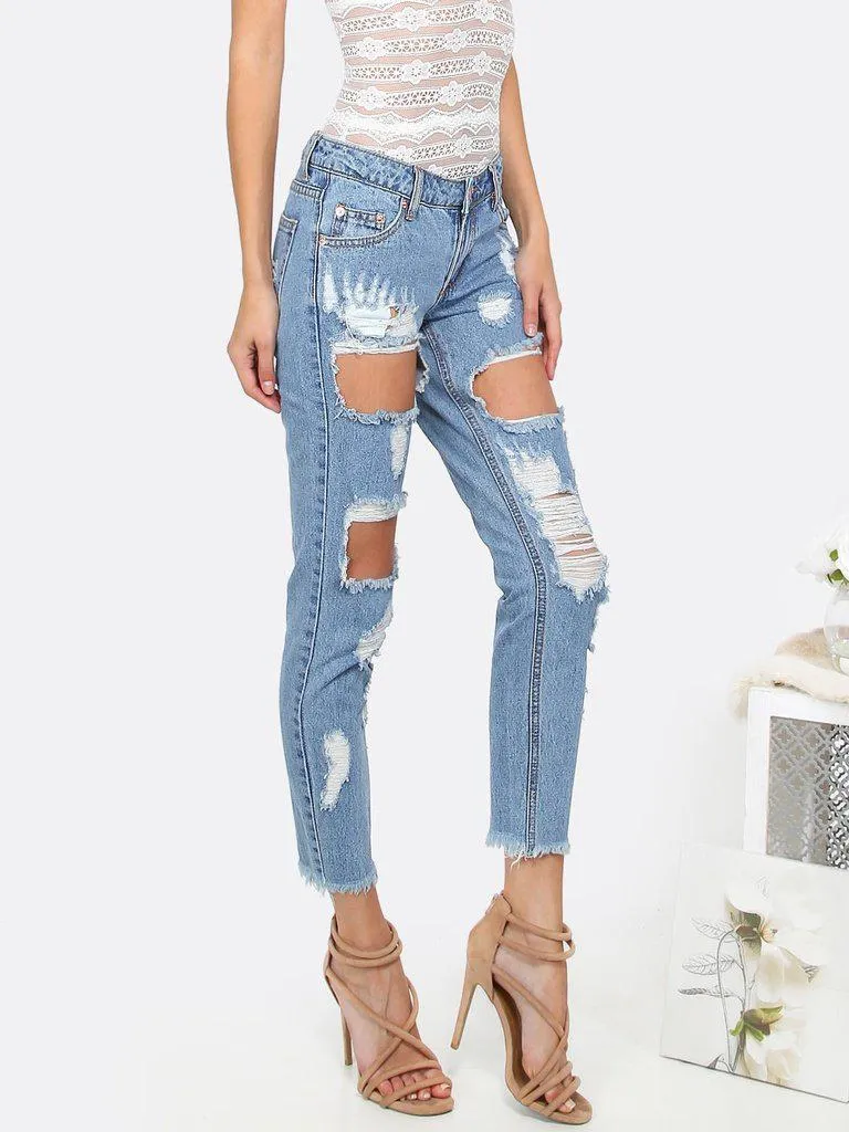 Extreme Distressing Jeans
