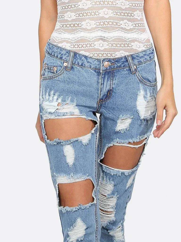 Extreme Distressing Jeans