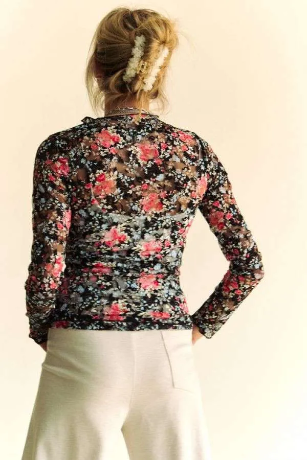 Fall Blooms Mesh Top