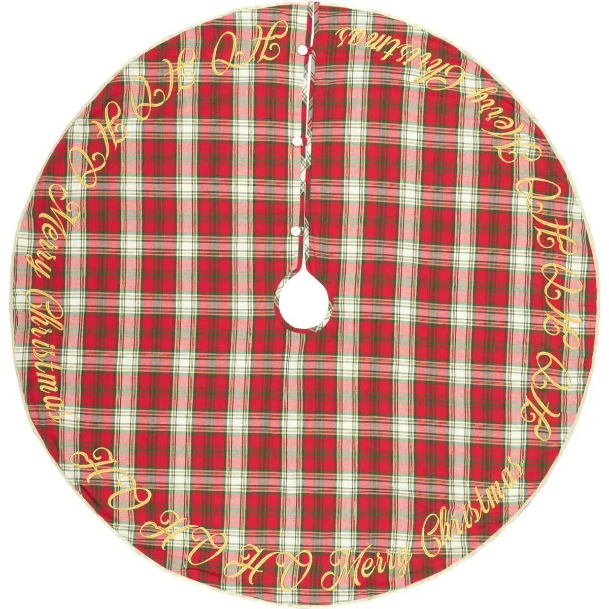 Farmhouse Christmas Tree Skirt HO HO Holiday Snowflake Decor VHC Brands