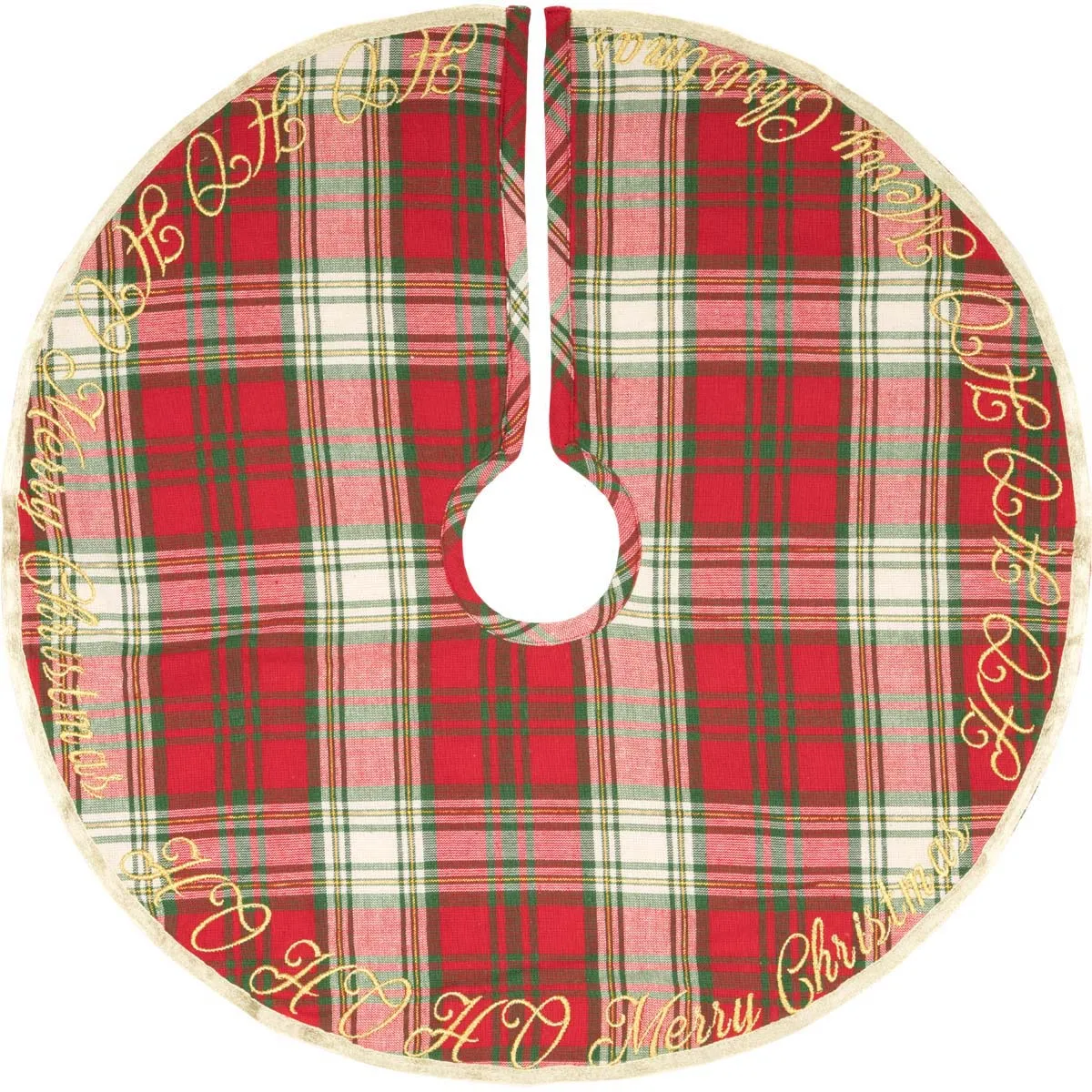 Farmhouse Christmas Tree Skirt HO HO Holiday Snowflake Decor VHC Brands