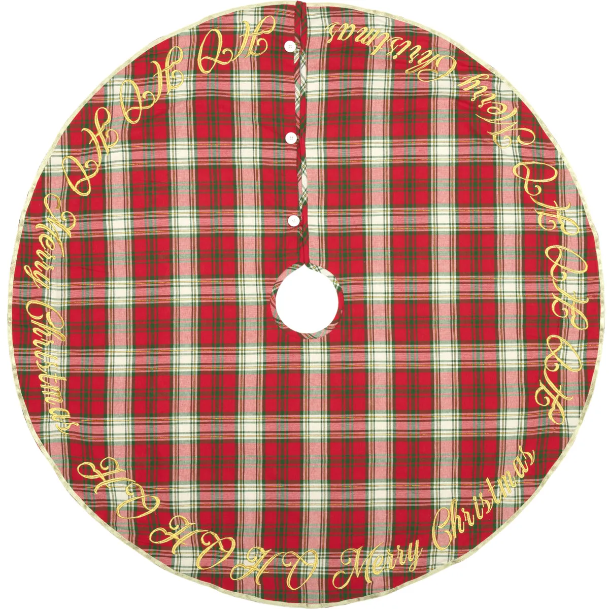 Farmhouse Christmas Tree Skirt HO HO Holiday Snowflake Decor VHC Brands
