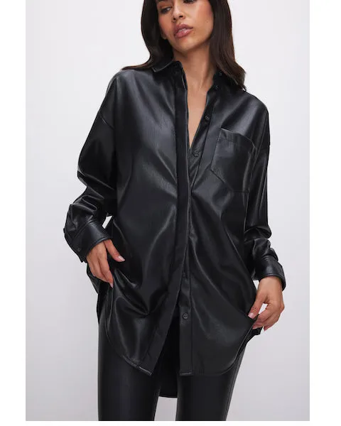 Faux Leather Good Shirt