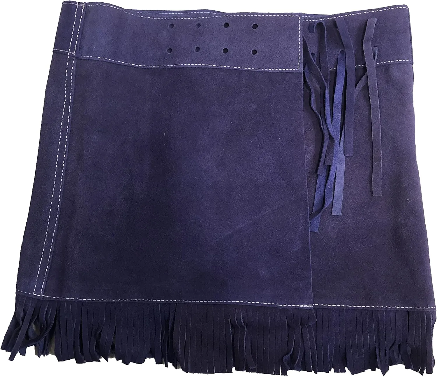 Girl's Western Suede Leather Vest & Skirt Set with Fringe