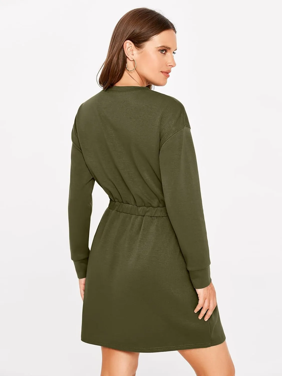 Glamaker Womens 2024 Fall Sweatshirt Dresses Winter Long Sleeve T Shirt Dresses Air Essential Outfit Dress with Pockets