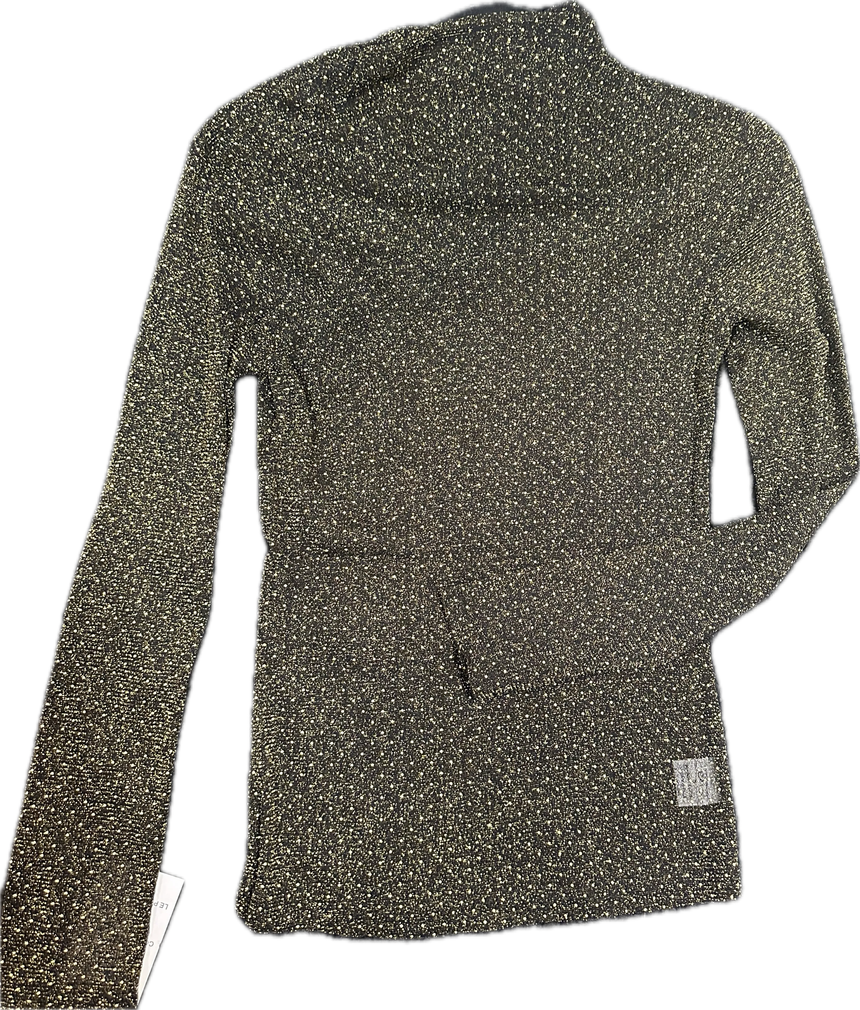 Gold Rhinestone Mesh Top