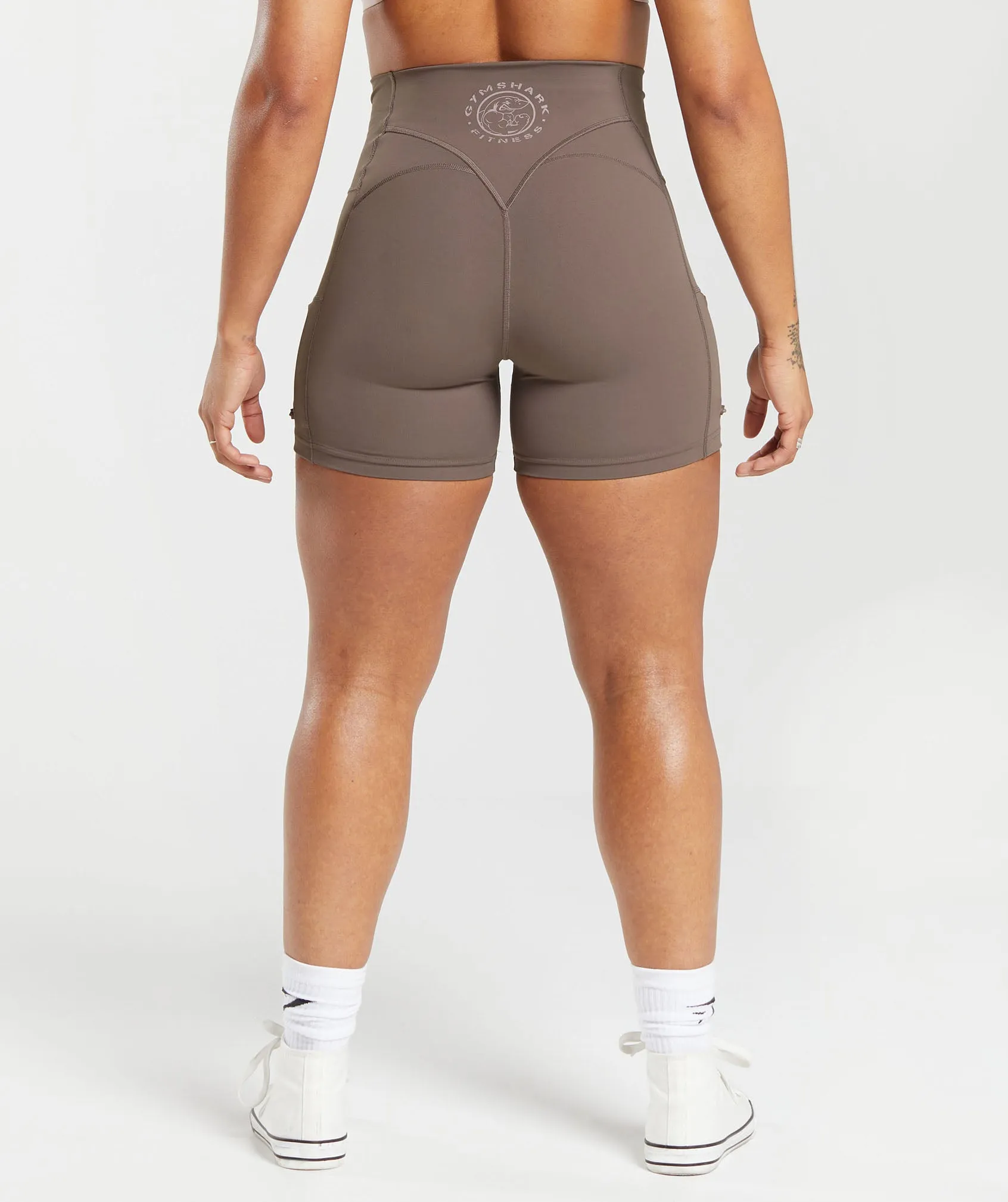 Gymshark Legacy Logo Tight Shorts - Walnut Mauve