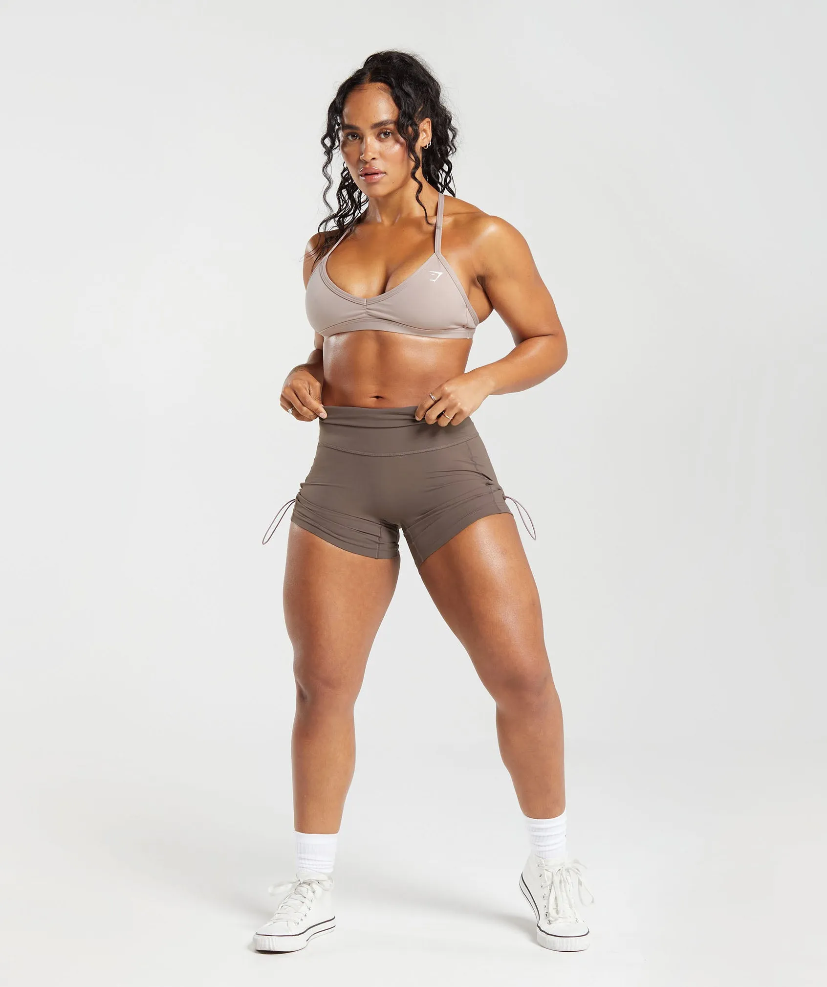 Gymshark Legacy Logo Tight Shorts - Walnut Mauve