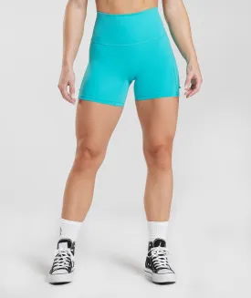 Gymshark Legacy Ruched Tight Shorts - Aegean Blue