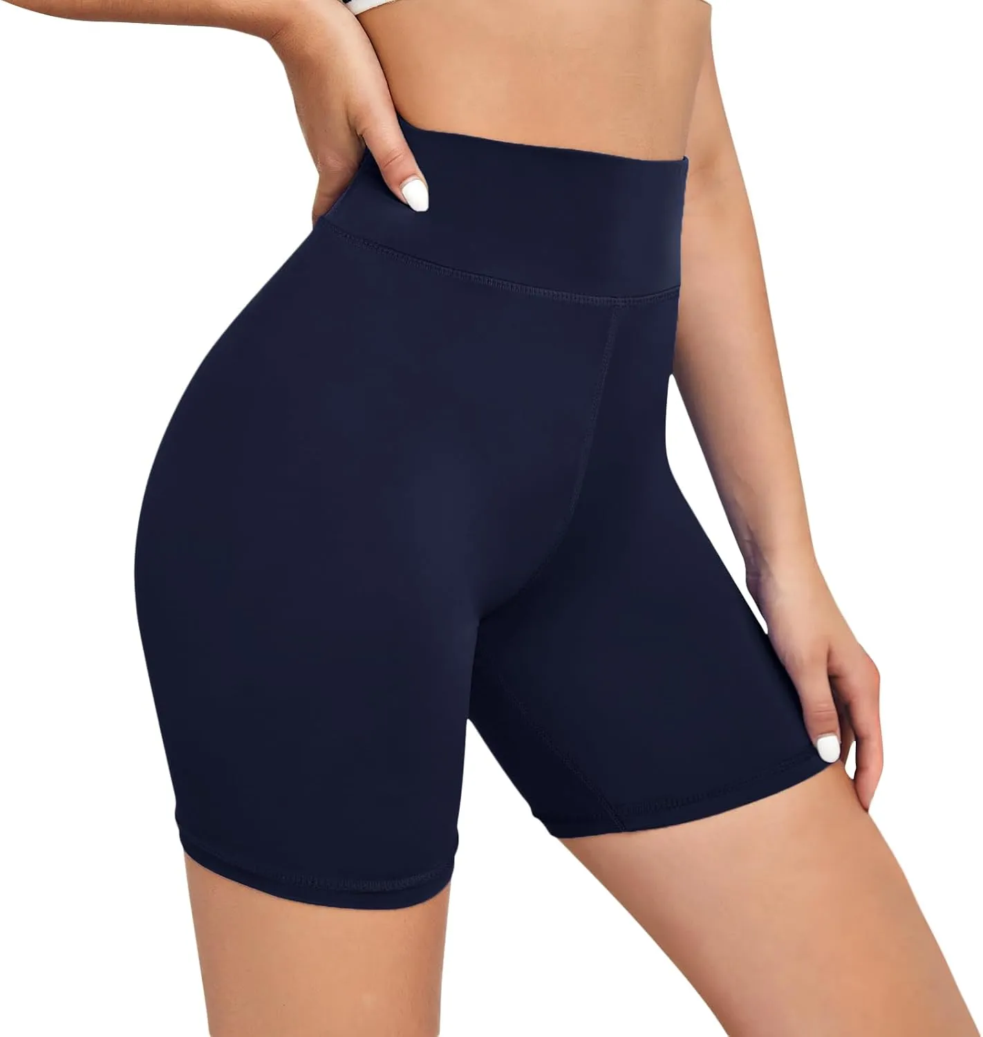 iloveSIA Women's Cotton Biker Short for Women High Waisted Tight Gym Yoga Workout Cycling Running Volleyball Shorts