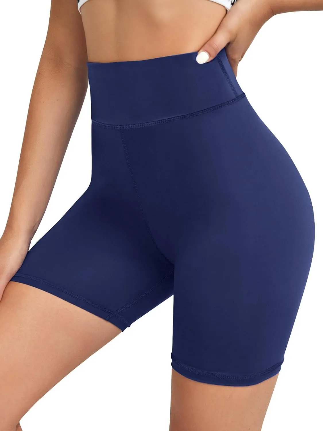 iloveSIA Women's Cotton Biker Short for Women High Waisted Tight Gym Yoga Workout Cycling Running Volleyball Shorts