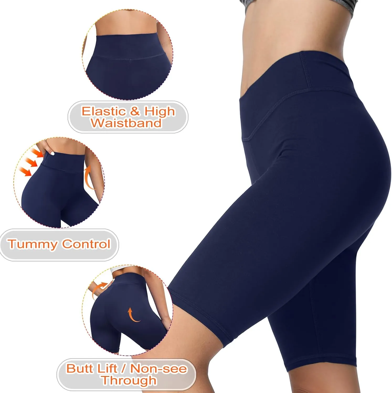 iloveSIA Women's Cotton Biker Short for Women High Waisted Tight Gym Yoga Workout Cycling Running Volleyball Shorts