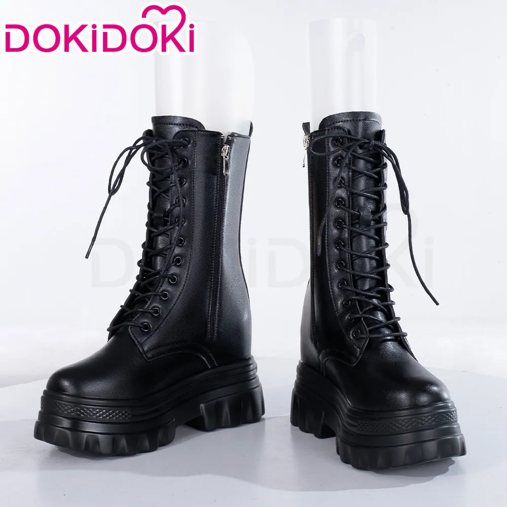 【In Stock】DokiDoki Height Increasing Shoes / Elevator Shoes Martin Boots Black White