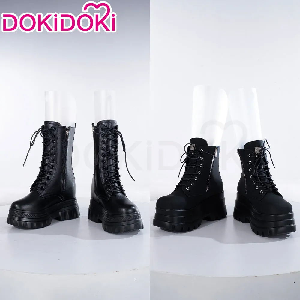 【In Stock】DokiDoki Height Increasing Shoes / Elevator Shoes Martin Boots Black White