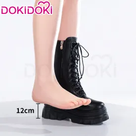 【In Stock】DokiDoki Height Increasing Shoes / Elevator Shoes Martin Boots Black White